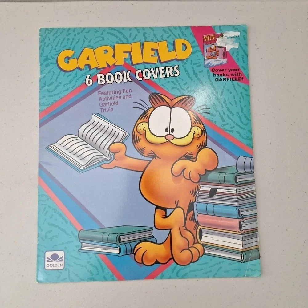 Vintage 1991 Garfield 6 Book Covers w/ Activities and Trivia Golden Books